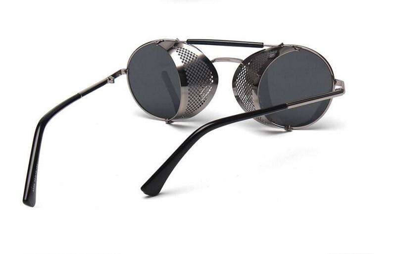 Retro Steampunk Round Sunglasses UV Unisex Alloy Frame Vintage Premium Glasses
