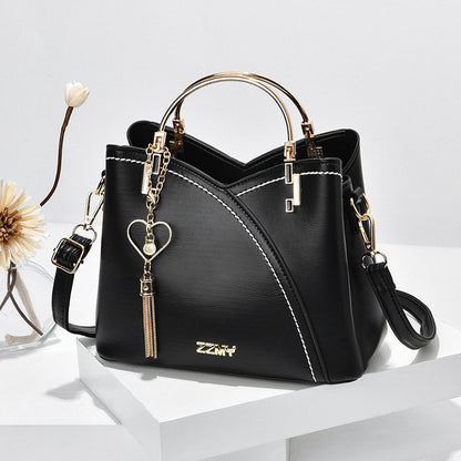 Korean Style Colour Block Trendy Women Handbag Spacious Large Storage Capacity