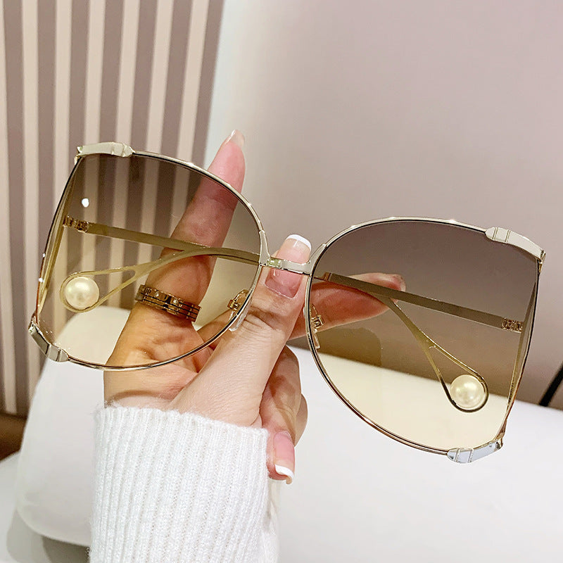 Round Frame Oversized Sunglasses UV400 Protection Stylish Sunwear Eye Protection