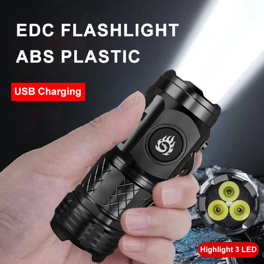 High Lumens Rechargeable LED Flashlight 5 Modes Type-C EDC Emergency Light