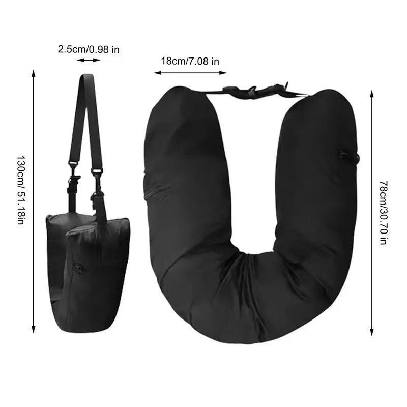 U-Shaped Velvet Travel Neck Pillow Ergonomic Portable Storage Pouch