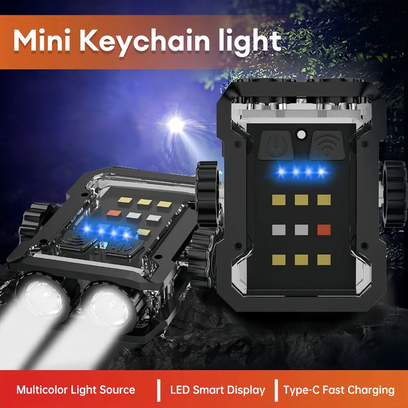 Rechargeable COB LED Keychain Flashlight Mini Lantern Multiple Brightness Levels