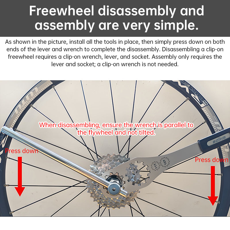 Bicycle Cassette Lockring Removal Tool, Adjustable Cog Wrench for Bike Repair