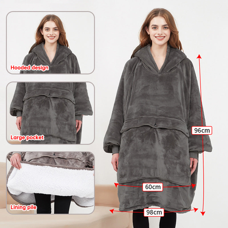 USB Heated Blanket Hoodie with Integrated Pouch Electric Machine Washable Design