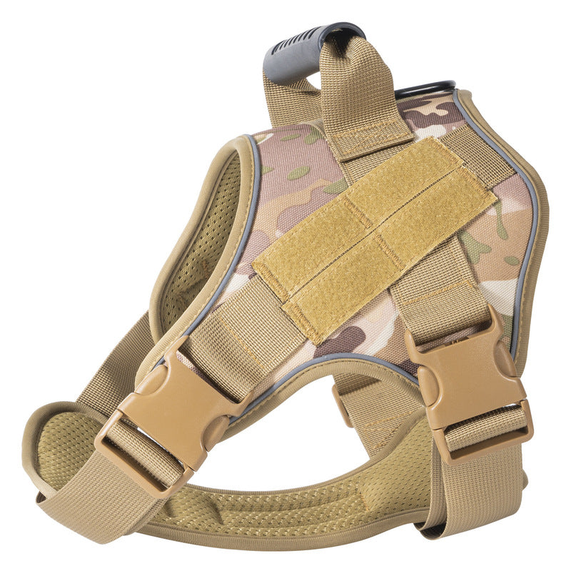 Large Breed Tactical Dog Vest Military Training Harness Molle System Adjustable