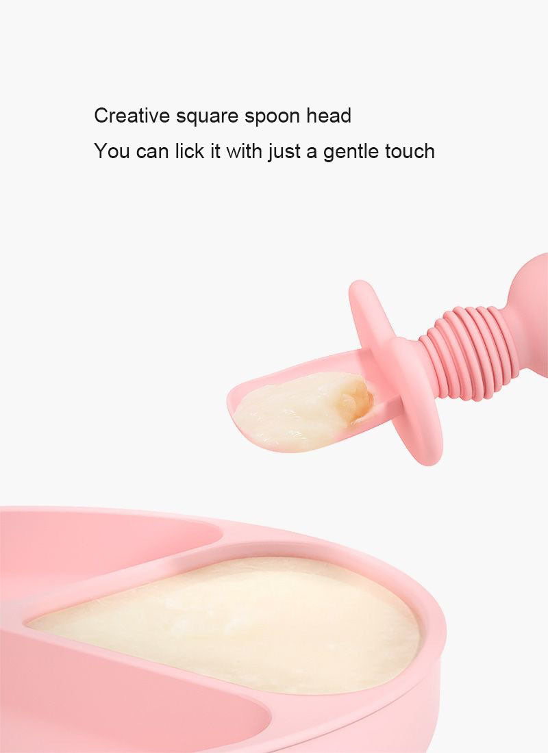 Silicone Baby Spoon Fork Set Toddler Feeding Safety Prevents Choking Utensils