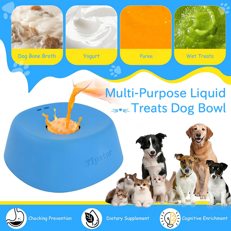 Slow Feeder Dog Bowl Lick Mat Treat Dispenser Non-Slip Rubber Pet Feeding Dish