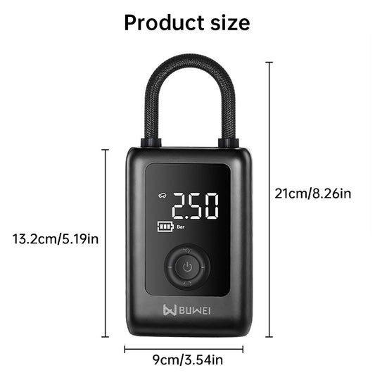 Rechargeable Electric Tire Pump 150PSI LCD Integrated Light Portable Bike Car