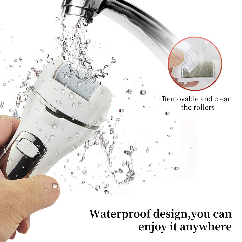 Rechargeable Electric Foot Grinder + 10pc Pedicure Tool Set Callus Remover