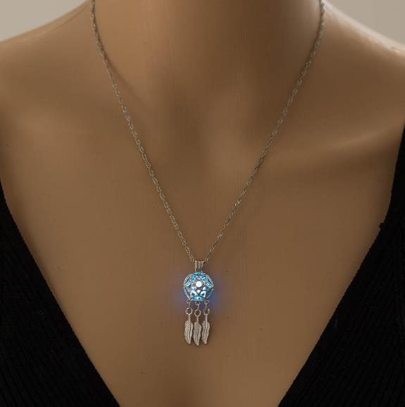 Dream Catcher Luminous Dangle Pendant Necklace Glow In The Dark Jewellery