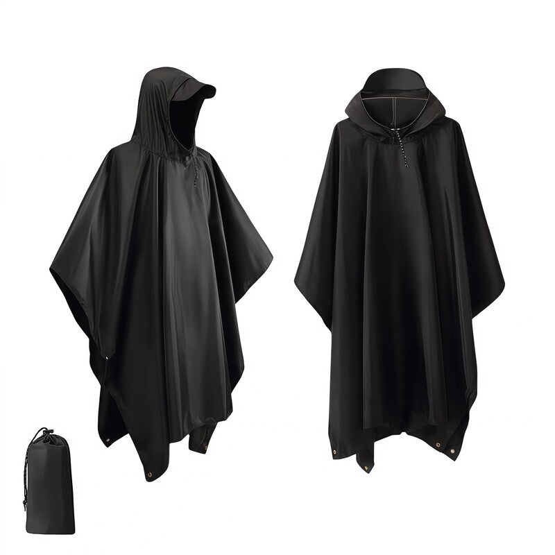 Unisex Lightweight Waterproof Hooded Rain Poncho for Hiking Fishing Climbing