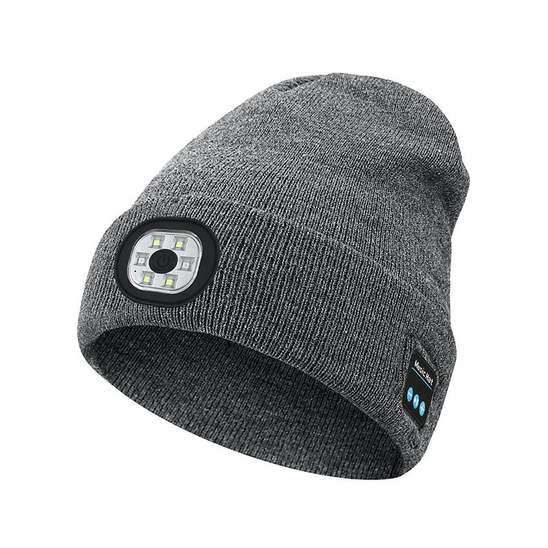 Bluetooth 5.4 Stereo LED Beanie USB Rechargeable Three-Level Light Winter Hat