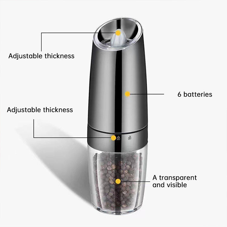 Electric Spice Grinder Automatic Gravity-Operated LED Light Adjustable Coarseness