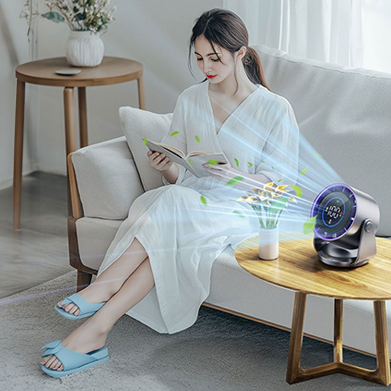 2025 Turbo Desktop Electric Fan 6-inch Digital Display 100 Speed Settings Quiet