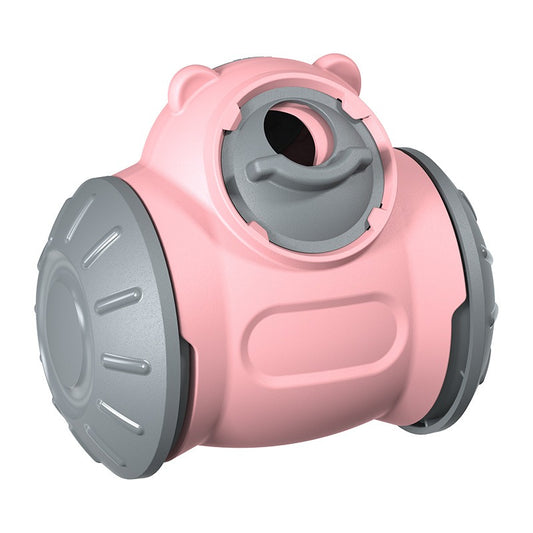 Interactive Dog Puzzle Tumbler Toy Slow Feeder Adjustable Hole Pink Green Red