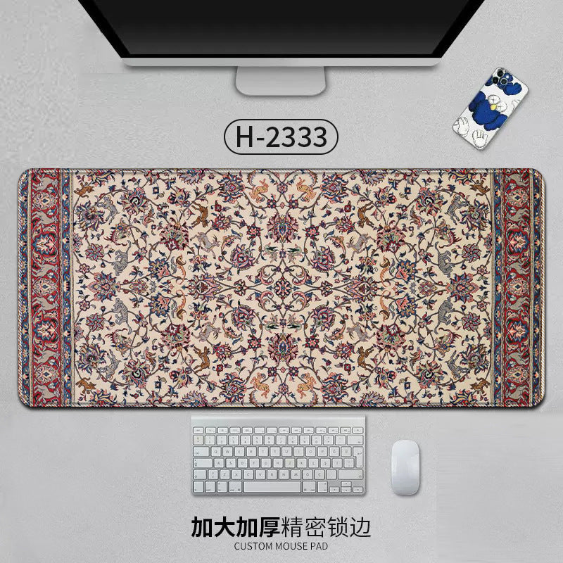 Large Persian Desk Mouse Pad Anti-Slip Natural Rubber Stitched Edge 800x400mm
