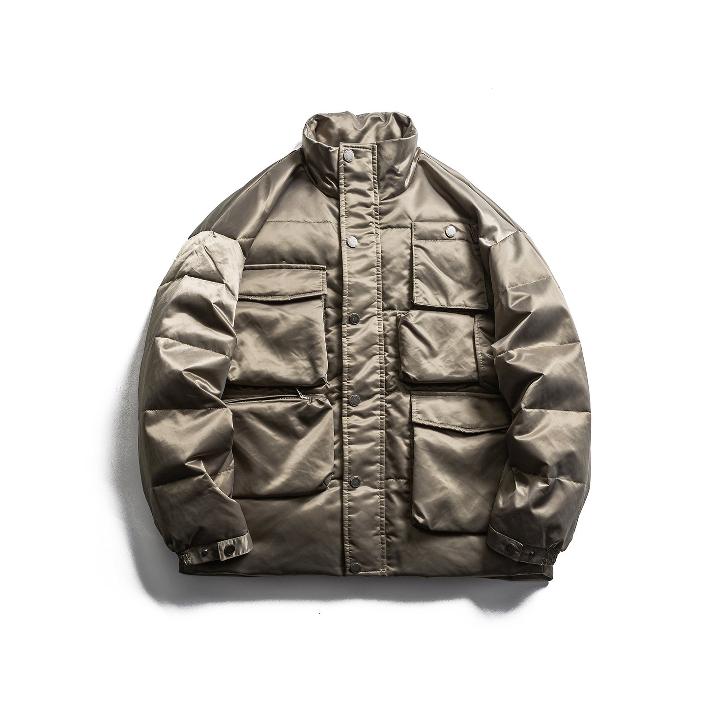 Men's Insulated Down Jacket with Multiple Pockets Durable Winter Workwear Coat
