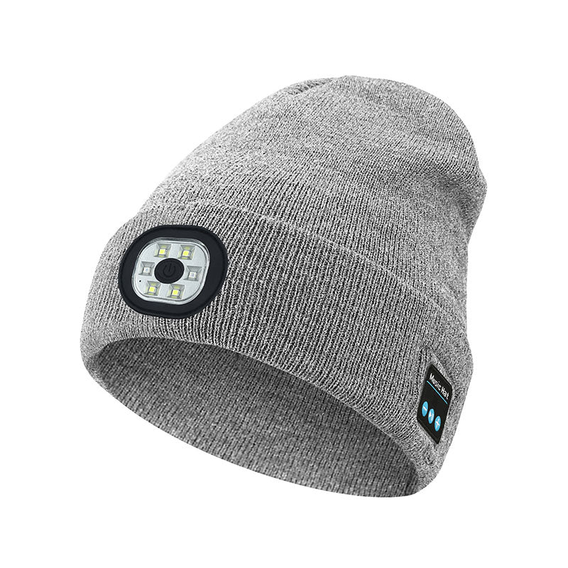 Bluetooth 5.4 Stereo LED Beanie USB Rechargeable Three-Level Light Winter Hat