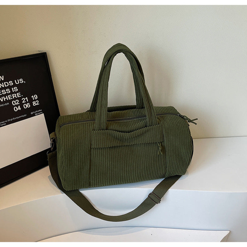 High Capacity Unisex Corduroy Crossbody Bag Sports Shoulder Adjustable Strap