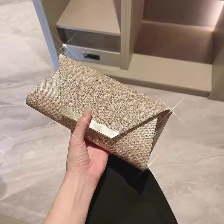 Elegant Evening Clutch Bag for Women | Glitter Purse with Chain Strap Fashion