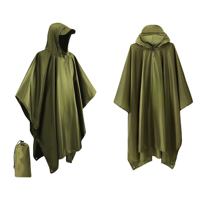 Unisex Lightweight Waterproof Hooded Rain Poncho for Hiking Fishing Climbing