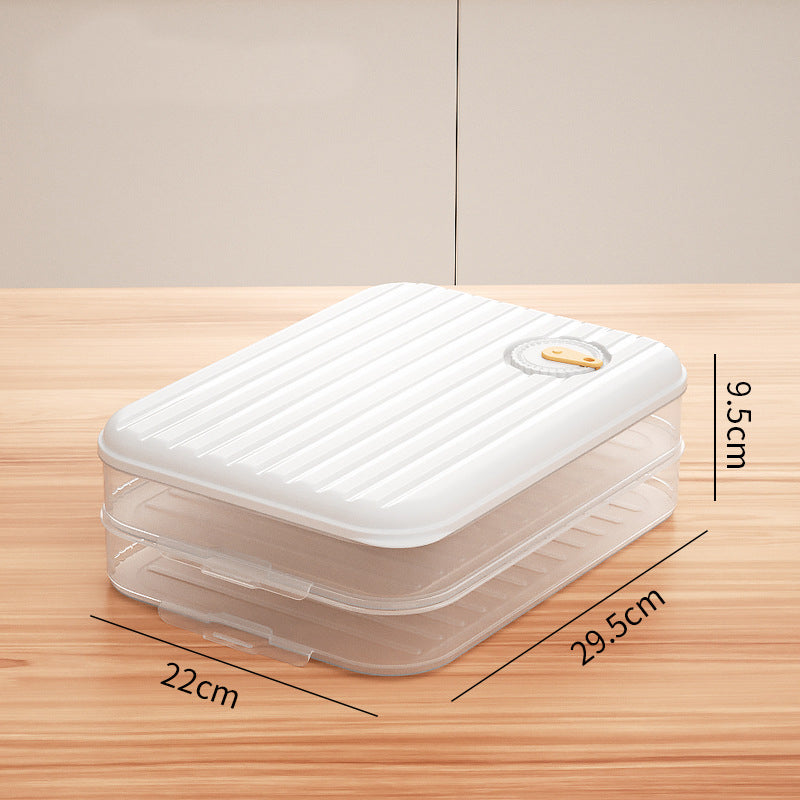 Dumpling Box Frozen Fresh Storage Stackable Snap Latch Vent 29.5cm 22cm 6cm