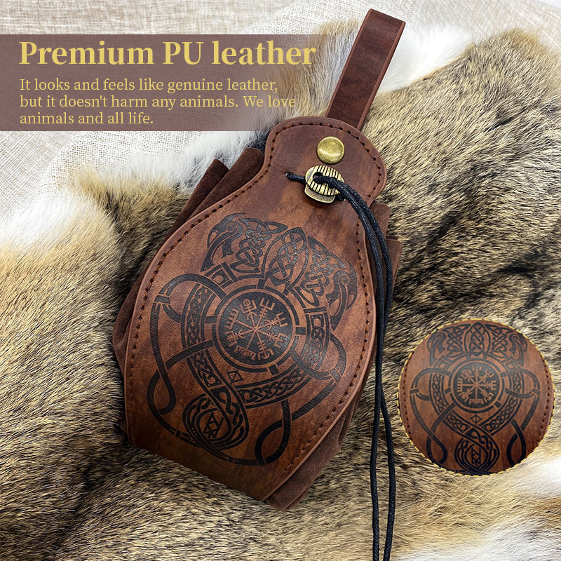 Unisex RPG Faux Leather Dice Tray Drawstring Pouch Set 5-Piece Gaming Essentials