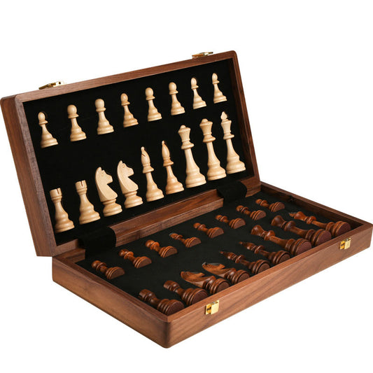 Deluxe Solid Wood International Chess Set Large Board Strategy Game for All Ages