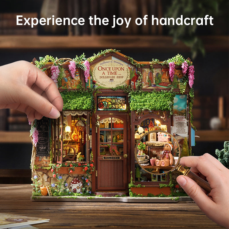 Miniature Wooden Fairy Tale Bookend Dollhouse Kit Craft Home Ornament Display