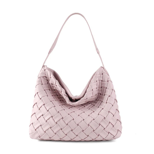 Woven PU Tote Bag - Large Capacity Shoulder Bag, Stylish Handbag for Women