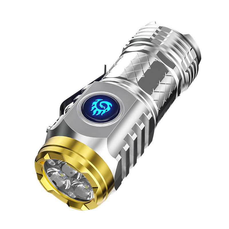 High Lumens Rechargeable LED Flashlight 5 Modes Type-C EDC Emergency Light