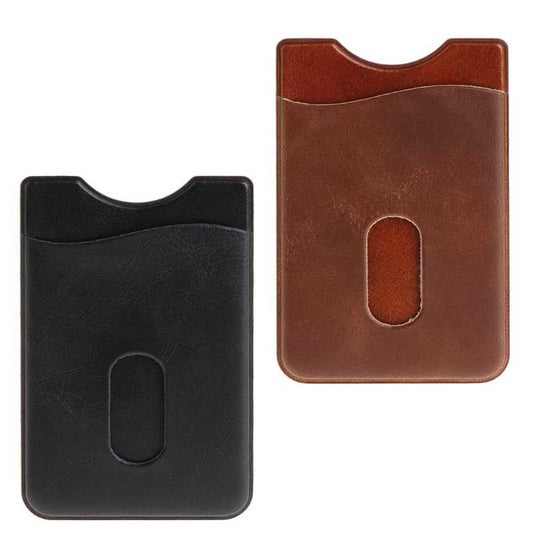 Leather Card Holder Sticker For Mobile Phone Back Pocket Wallet Case Black Brown