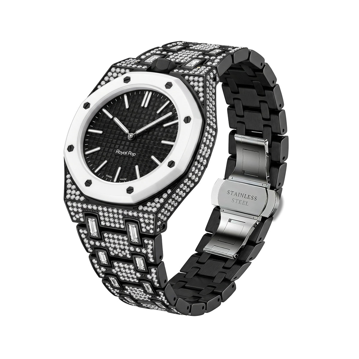 For AP x Swatch Royal Pop Collection Metal Crystal Rhinestone Strap 3 12 Crown