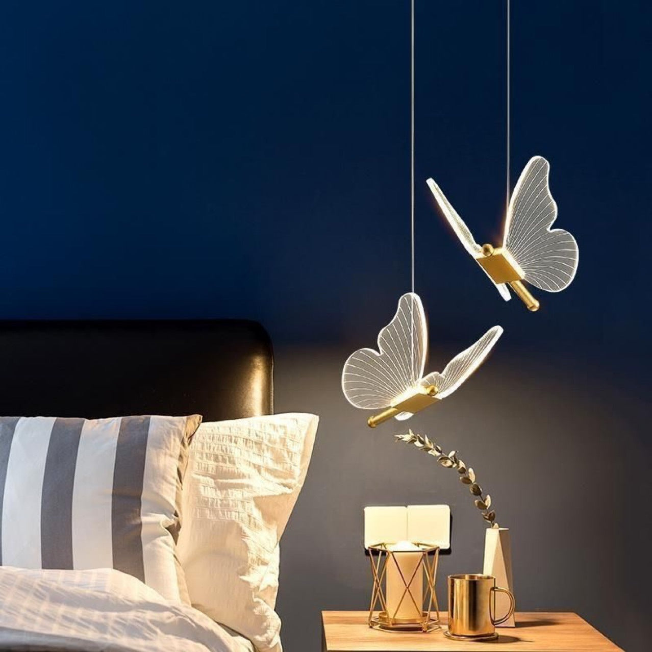 Butterfly LED Chandelier Minimalist Luxe Pendant Lighting Bedroom Dining Area