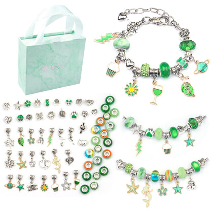DIY Children’s Bracelet Kit, Bulk Charms & Beads, Gift Box, Kids Jewelry Making