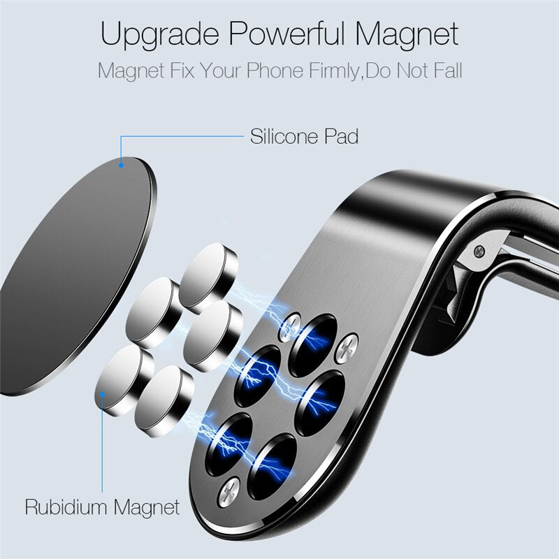 Magnetic Car Vent Phone Holder Clip Air Vent Mount Smartphones Metal Plates