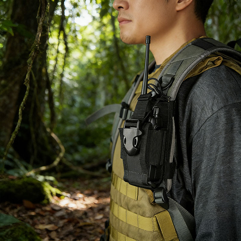 Heavy Duty MOLLE Radio Case Tactical Utility Waist Pack Walkie Talkie Holster