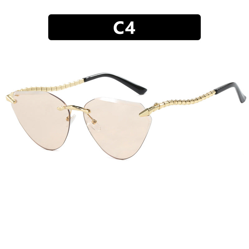 Women Frameless Sunglasses UV400 Protection Lightweight Metal Durable Outdoor