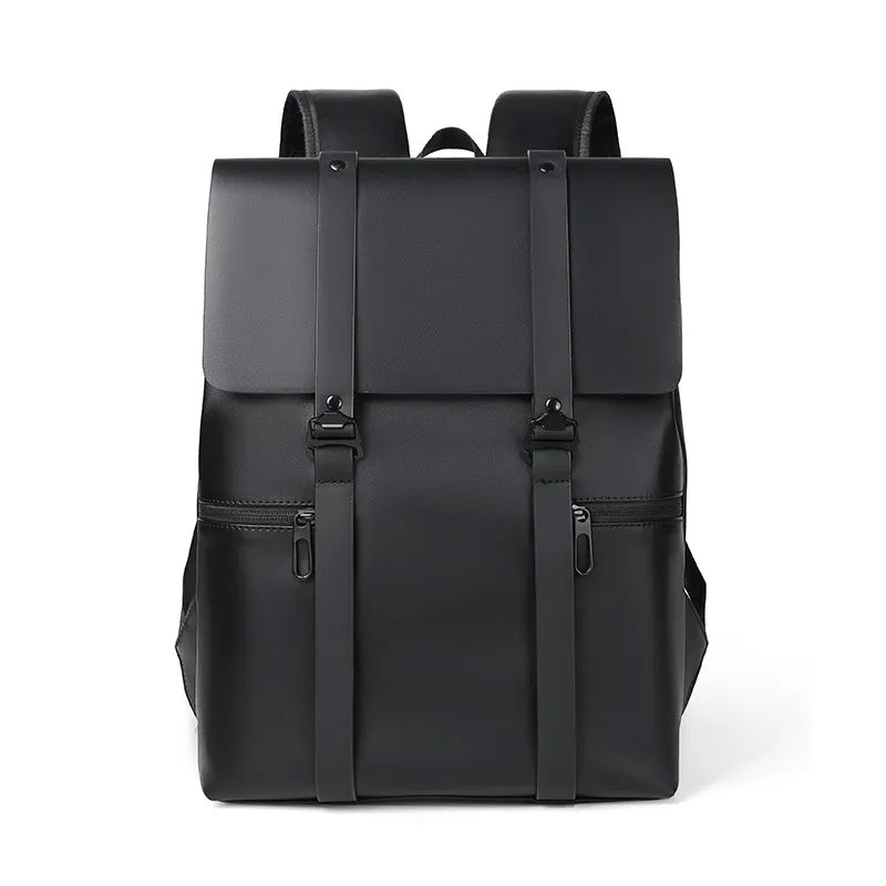 Mens Faux Leather Backpack PU Adjustable Strap Rucksack Travel School Laptop Bag