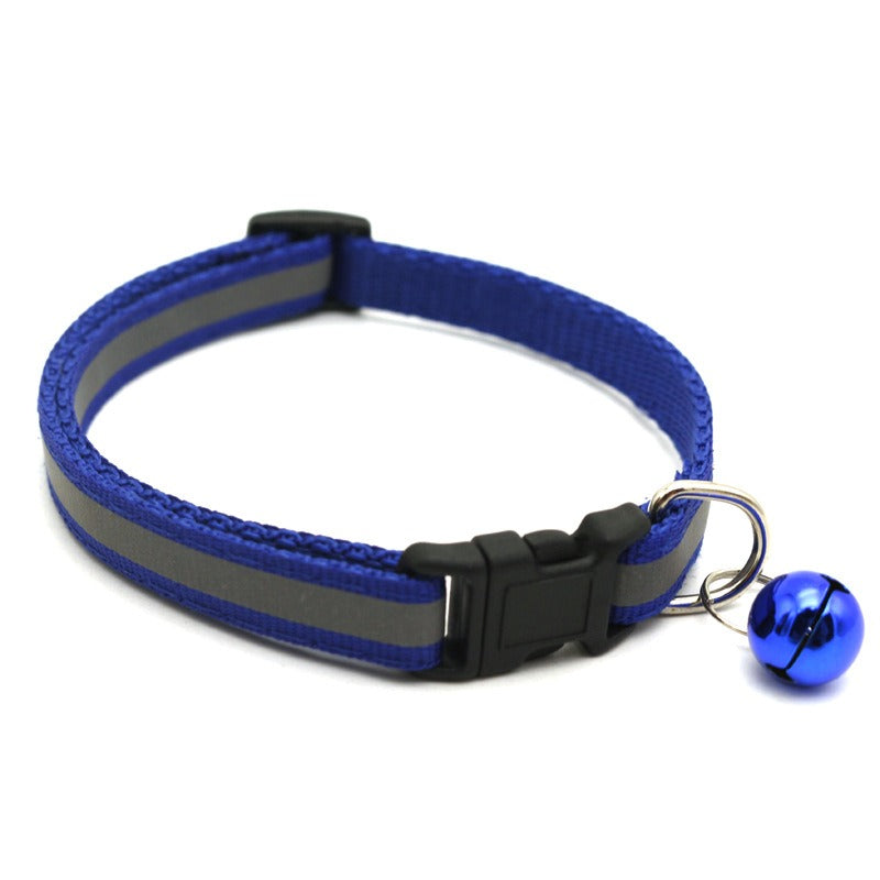 Adjustable Reflective Pet Collar with Bell Luminous Cat & Dog Collar | 19-32cm