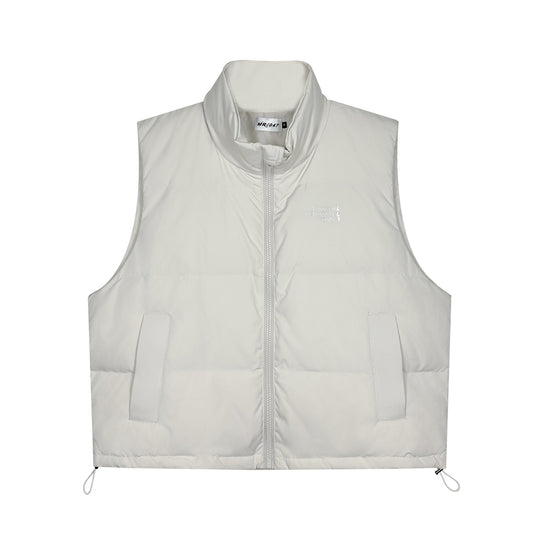 Men's Insulated Thick Down Vest with Stand-up Collar for Casual and Sports Wear