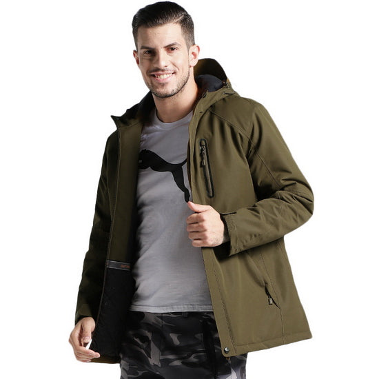 USB Heated Outdoor Jacket Windproof Waterproof Thermal Ski Camping Coat