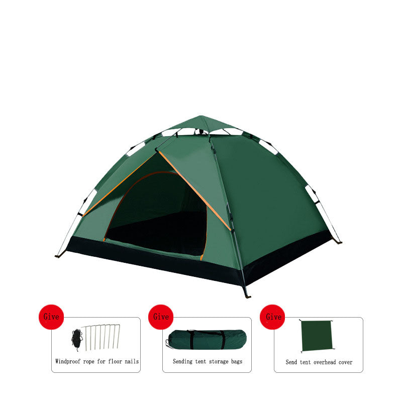 Outdoor Automatic Pop-Up Tent Two Doors Quick Setup Waterproof Camping Shelter