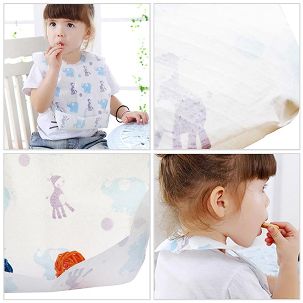Disposable Non-Woven Baby Bibs Waterproof Toddler Feeding Saliva Apron 30pcs