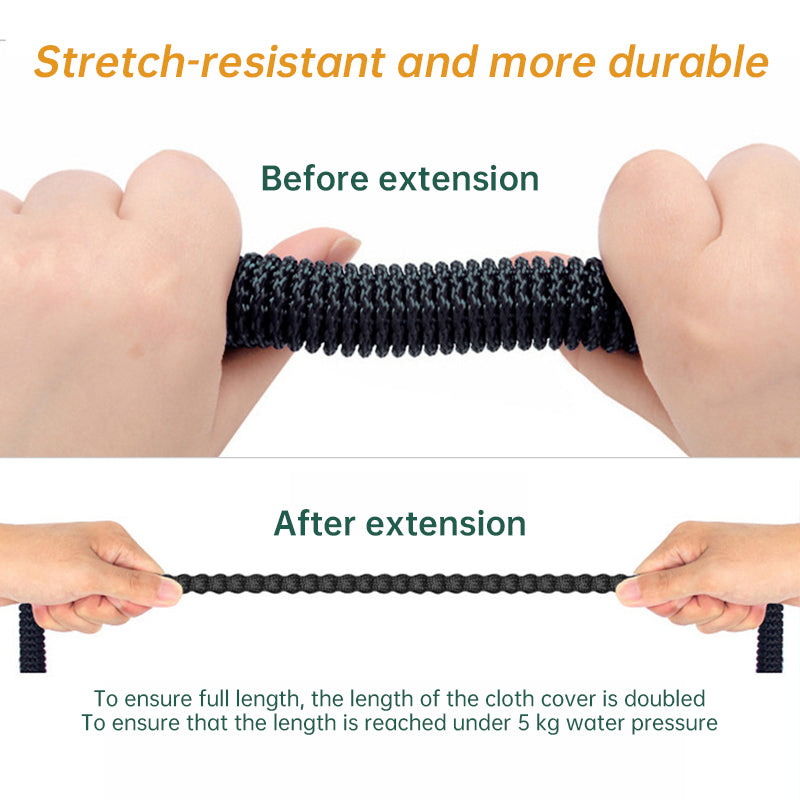 Expandable Garden Hose 25ft 100ft Kink Free Black Adjustable Spray Nozzle Set