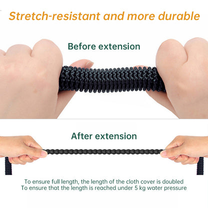 Expandable Garden Hose 25ft 100ft Kink Free Black Adjustable Spray Nozzle Set