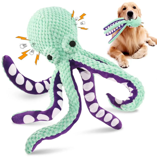 Interactive Pet Dog Octopus Toy Teeth Cleaner Puzzle Durable Rubber Play Fetch