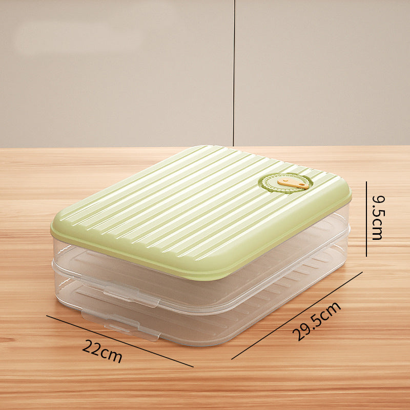 Dumpling Box Frozen Fresh Storage Stackable Snap Latch Vent 29.5cm 22cm 6cm