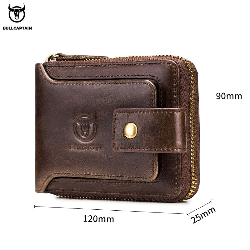Men's RFID Leather Wallet Coin Purse Multiple Card Slots Secure Storage Holder