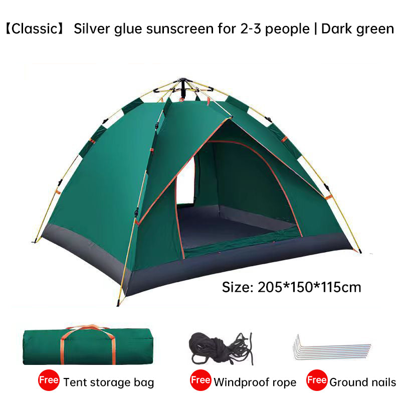 Waterproof Outdoor Camping Shelter Quick Deploy Lightweight Durable Sleeps 3-4